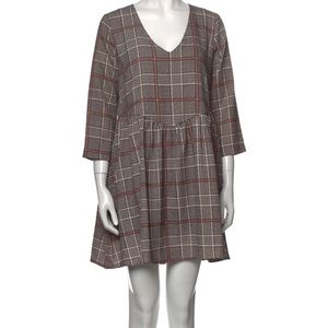 Essentiel Antwerp Shift Plaid Print Mini Dress Size M